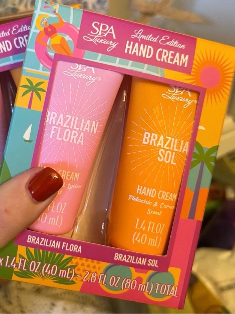 Brazilian Flora & Brazilia Sol Hand Cream Set - Pink & Orange